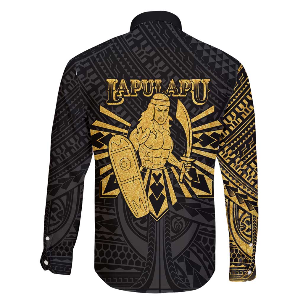 Philippines Tribal Family Matching Puletasi and Hawaiian Shirt King Lapu Lapu Gold Version LT05 - Polynesian Pride