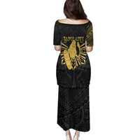 Philippines Tribal Family Matching Puletasi and Hawaiian Shirt King Lapu Lapu Gold Version LT05 - Polynesian Pride
