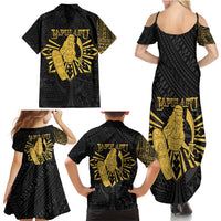Philippines Tribal Family Matching Summer Maxi Dress and Hawaiian Shirt King Lapu Lapu Gold Version LT05 - Polynesian Pride