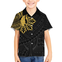 Philippines Tribal Kid Hawaiian Shirt King Lapu Lapu Gold Version LT05 Kid Gold - Polynesian Pride