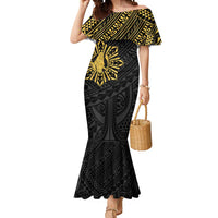 Philippines Tribal Mermaid Dress King Lapu Lapu Gold Version LT05 Women Gold - Polynesian Pride