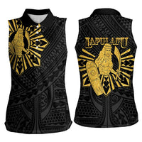 Philippines Tribal Women Sleeveless Polo Shirt King Lapu Lapu Gold Version LT05 - Polynesian Pride