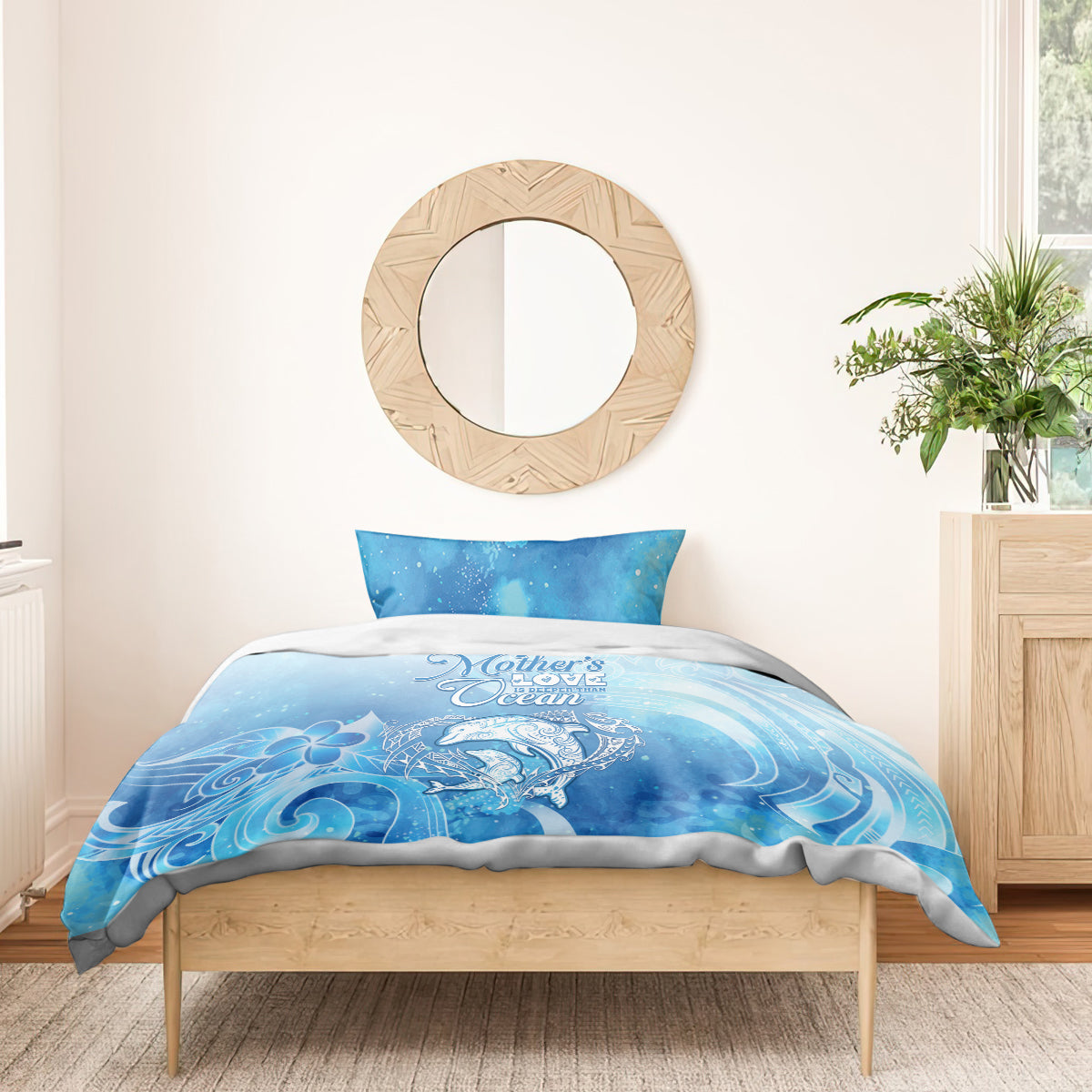 Mother's Love Is Deeper Than Ocean Bedding Set Polynesian Style