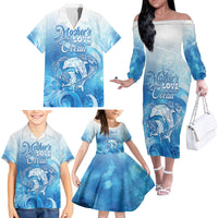 Mother's Love Is Deeper Than Ocean Family Matching Off The Shoulder Long Sleeve Dress and Hawaiian Shirt Polynesian Style LT05 - Polynesian Pride