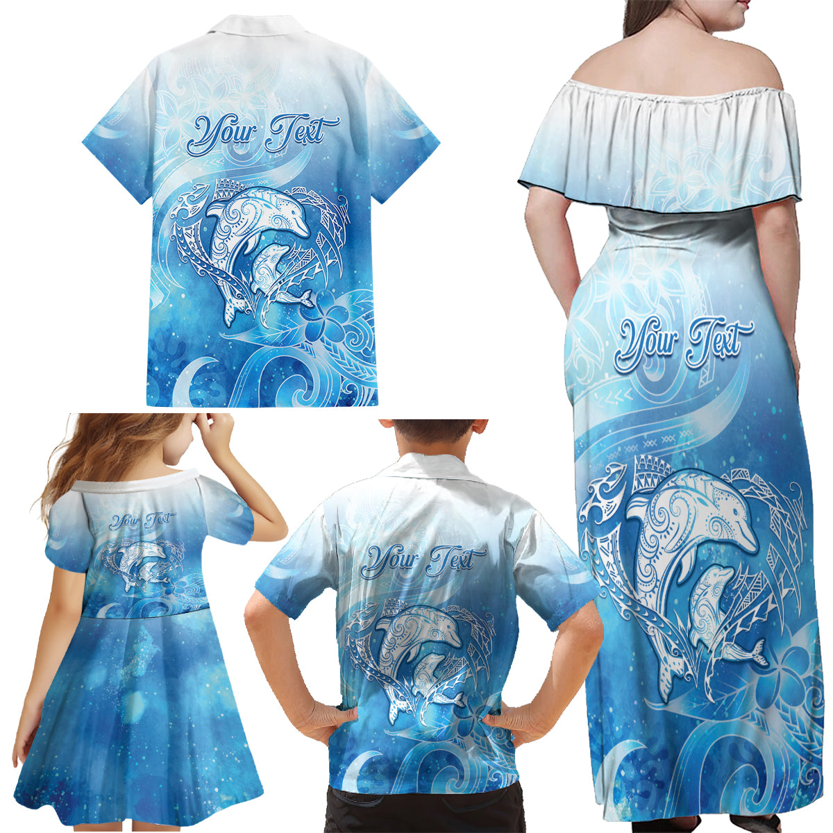 Mother's Love Is Deeper Than Ocean Family Matching Off Shoulder Maxi Dress and Hawaiian Shirt Polynesian Style LT05 - Polynesian Pride