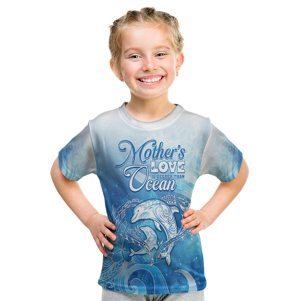 Mother's Love Is Deeper Than Ocean Kid T Shirt Polynesian Style LT05 Blue - Polynesian Pride