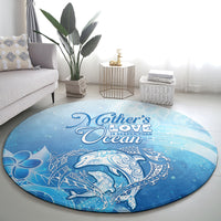 Mother's Love Is Deeper Than Ocean Round Carpet Polynesian Style