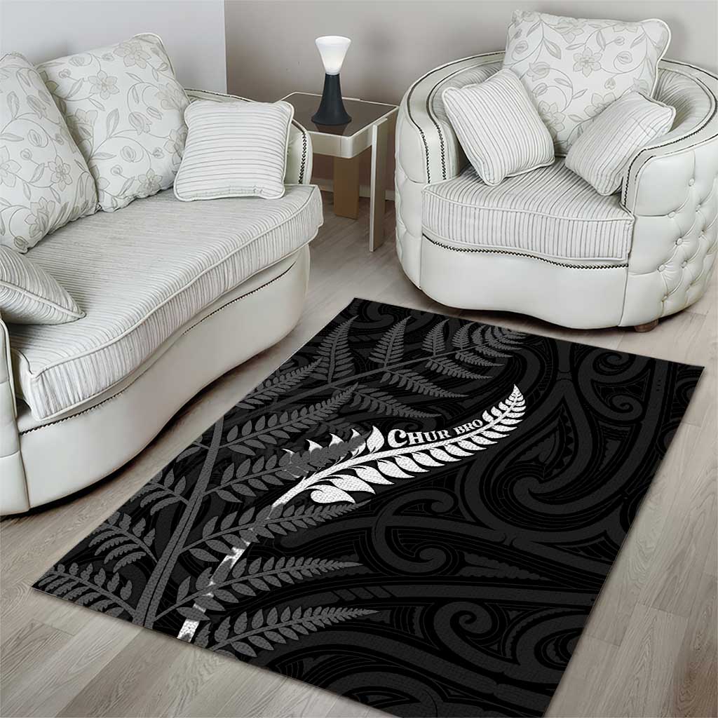 New Zealand Chur Bro Area Rug Maori Koru With Silver Fern