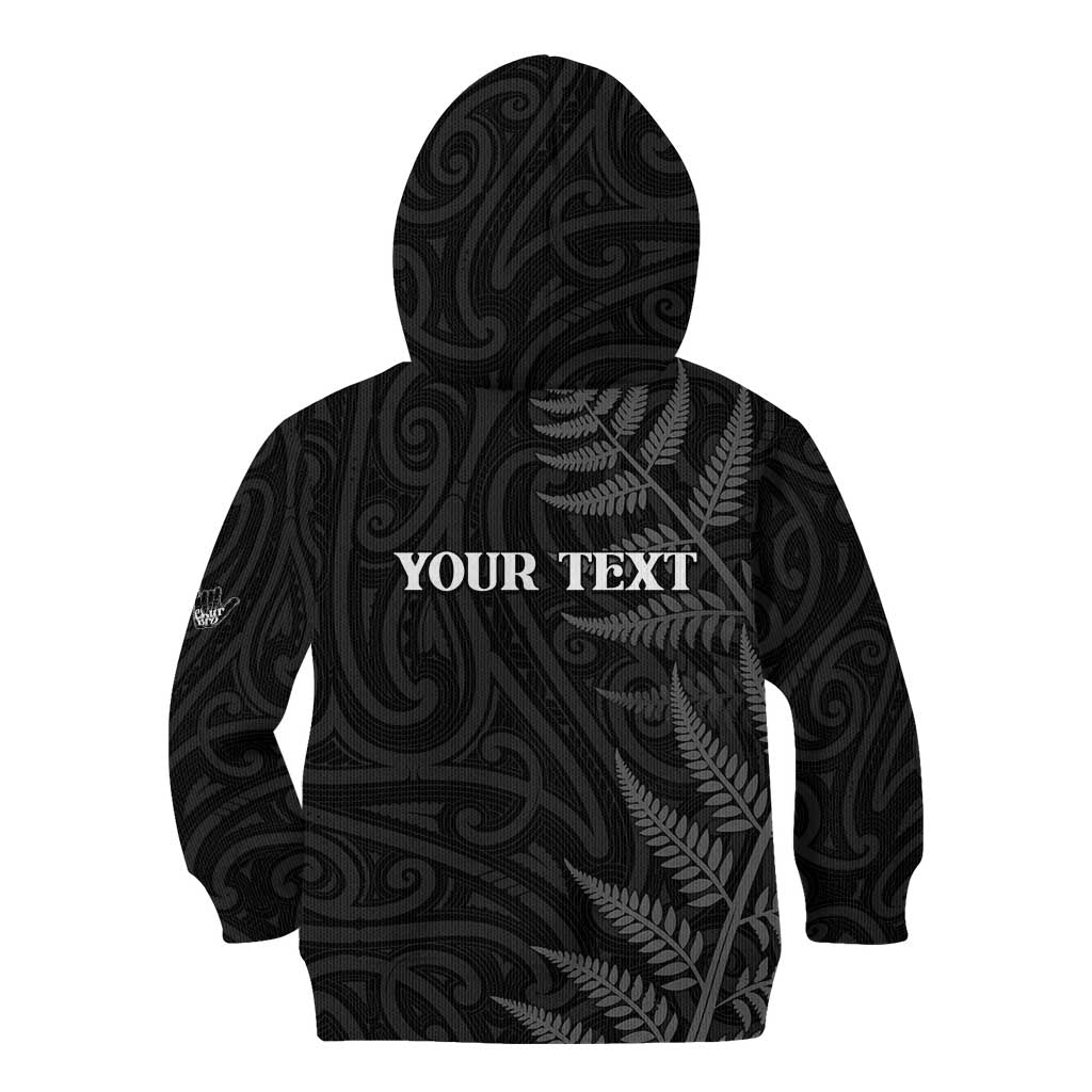 Personalised New Zealand Chur Bro Kid Hoodie Maori Koru With Silver Fern