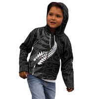 Personalised New Zealand Chur Bro Kid Hoodie Maori Koru With Silver Fern