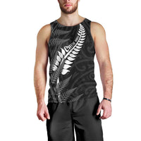 Personalised New Zealand Chur Bro Men Tank Top Maori Koru With Silver Fern