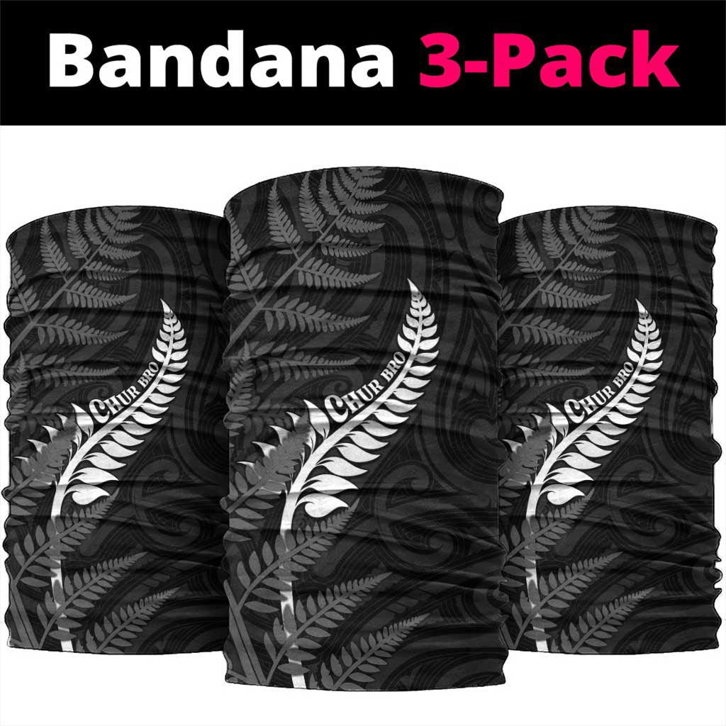 New Zealand Chur Bro Neck Gaiter Maori Koru With Silver Fern