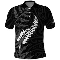 Personalised New Zealand Chur Bro Polo Shirt Maori Koru With Silver Fern