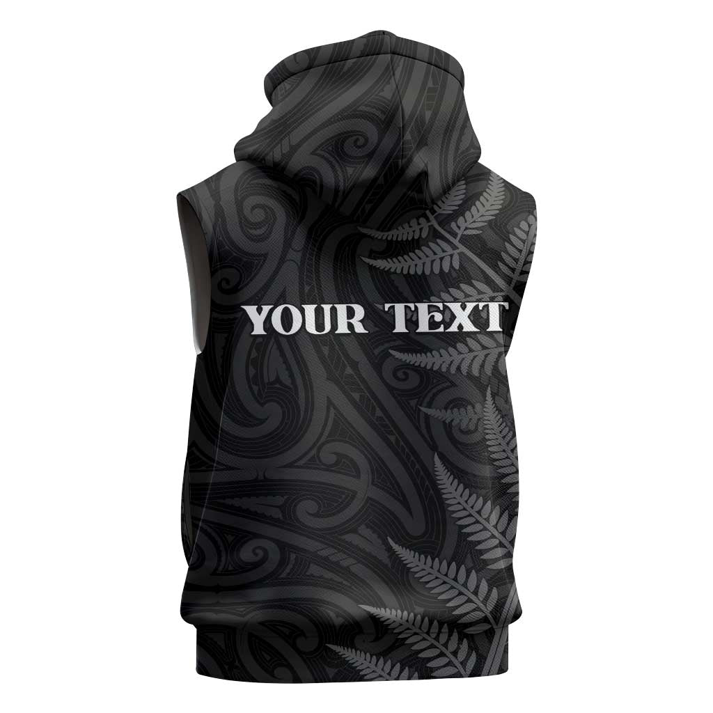 Personalised New Zealand Chur Bro Sleeveless Zip Hoodie Maori Koru With Silver Fern LT05 - Polynesian Pride