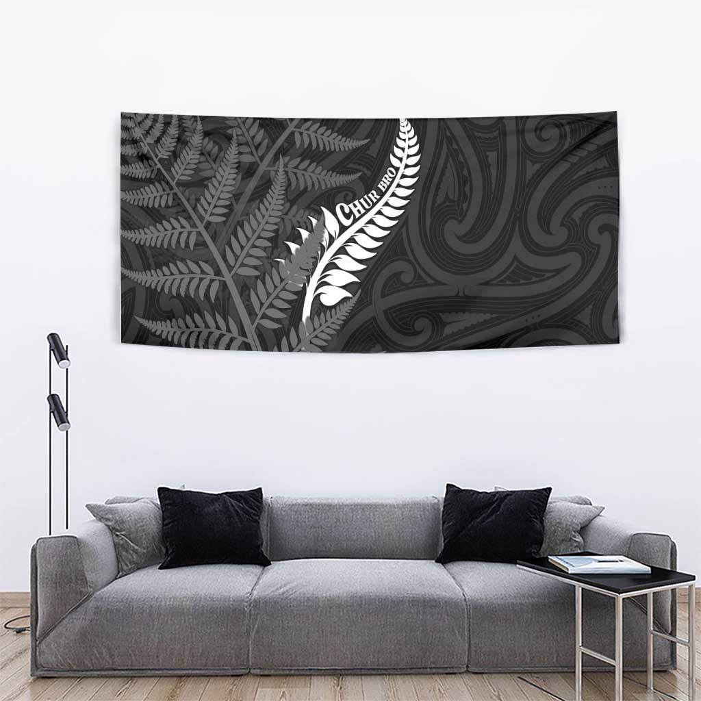 New Zealand Chur Bro Tapestry Maori Koru With Silver Fern