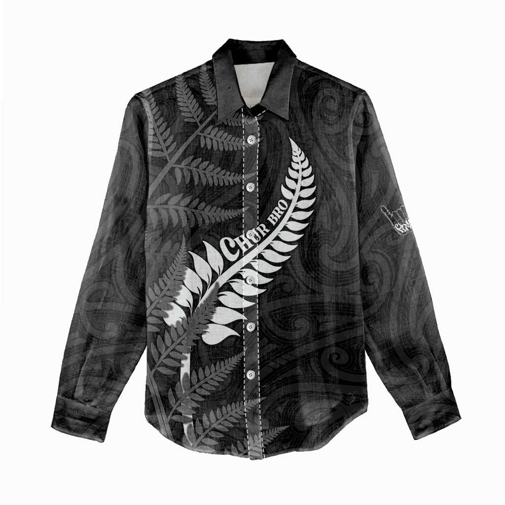 Personalised New Zealand Chur Bro Women Casual Shirt Maori Koru With Silver Fern LT05 - Polynesian Pride