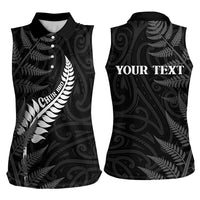 Personalised New Zealand Chur Bro Women Sleeveless Polo Shirt Maori Koru With Silver Fern LT05 - Polynesian Pride