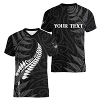 Personalised New Zealand Chur Bro Women V-Neck T-Shirt Maori Koru With Silver Fern LT05 - Polynesian Pride