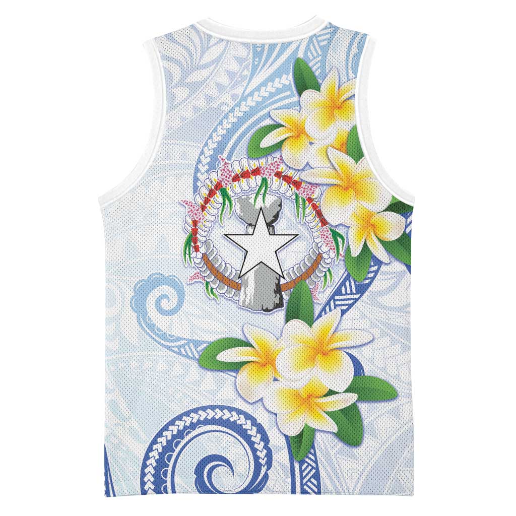 Northern Mariana Islands Chamorro Basketball Jersey Plumeria Curves Style White Version