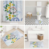 Northern Mariana Islands Chamorro Bathroom Set Plumeria Curves Style White Version