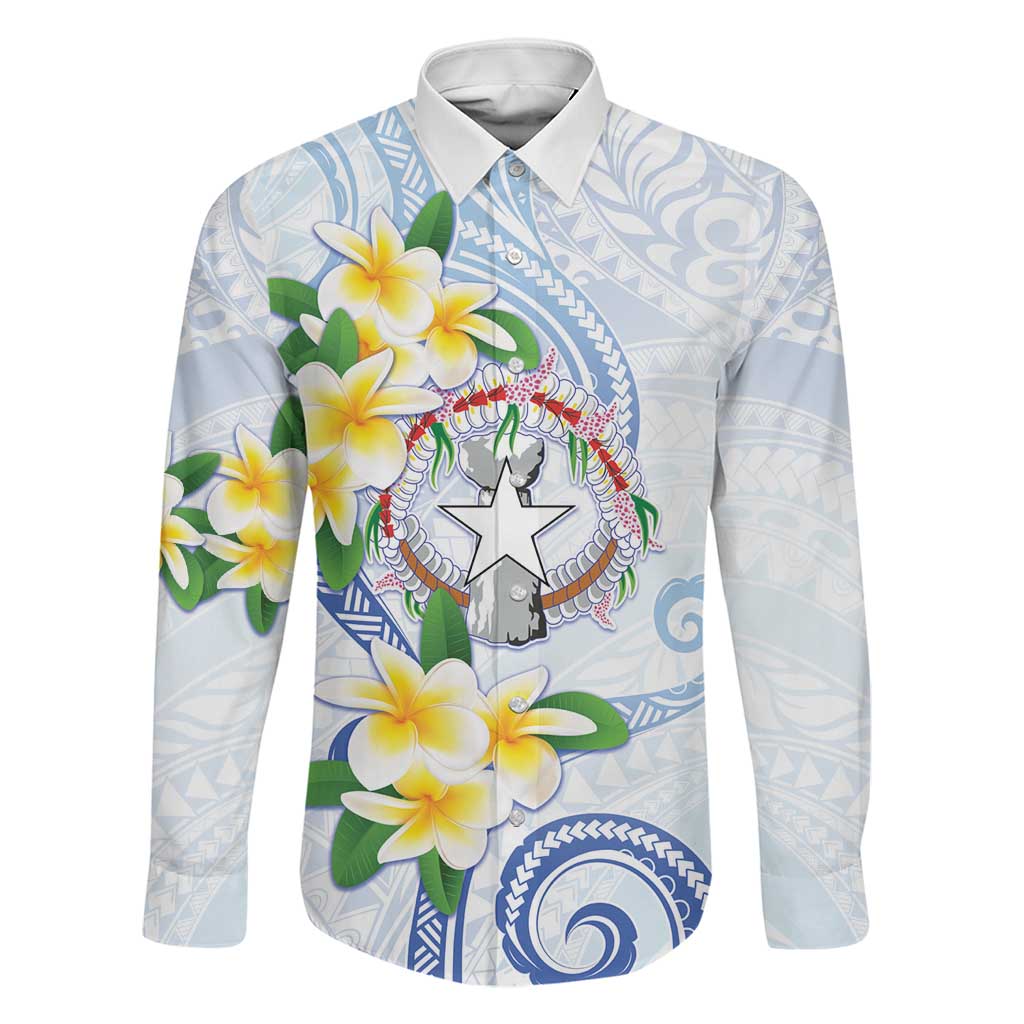 Northern Mariana Islands Chamorro Family Matching Long Sleeve Bodycon Dress and Hawaiian Shirt Plumeria Curves Style White Version LT05 Dad's Shirt - Long Sleeve White - Polynesian Pride