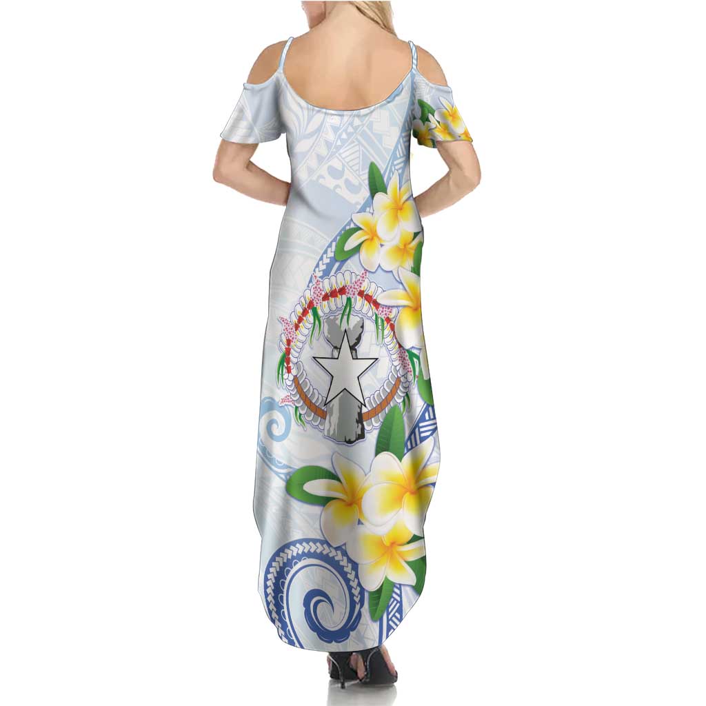 Northern Mariana Islands Chamorro Family Matching Summer Maxi Dress and Hawaiian Shirt Plumeria Curves Style White Version LT05 - Polynesian Pride