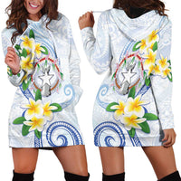 Northern Mariana Islands Chamorro Hoodie Dress Plumeria Curves Style White Version
