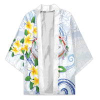 Northern Mariana Islands Chamorro Kimono Plumeria Curves Style White Version