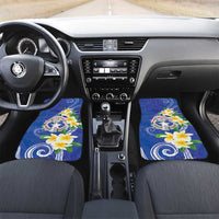 Northern Mariana Islands Chamorro Car Mats Plumeria Curves Style Navy Version