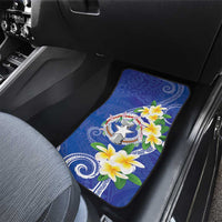Northern Mariana Islands Chamorro Car Mats Plumeria Curves Style Navy Version