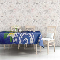 Northern Mariana Islands Chamorro Tablecloth Plumeria Curves Style Navy Version LT05 - Polynesian Pride