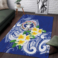 Northern Mariana Islands Area Rug Polynesian Pattern With Frangipani