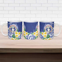 Northern Mariana Islands Ceramic Mug Polynesian Pattern With Frangipani