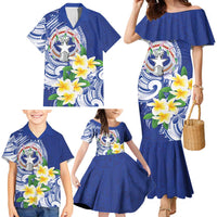 Northern Mariana Islands Family Matching Mermaid Dress and Hawaiian Shirt Polynesian Pattern With Frangipani LT05 - Polynesian Pride