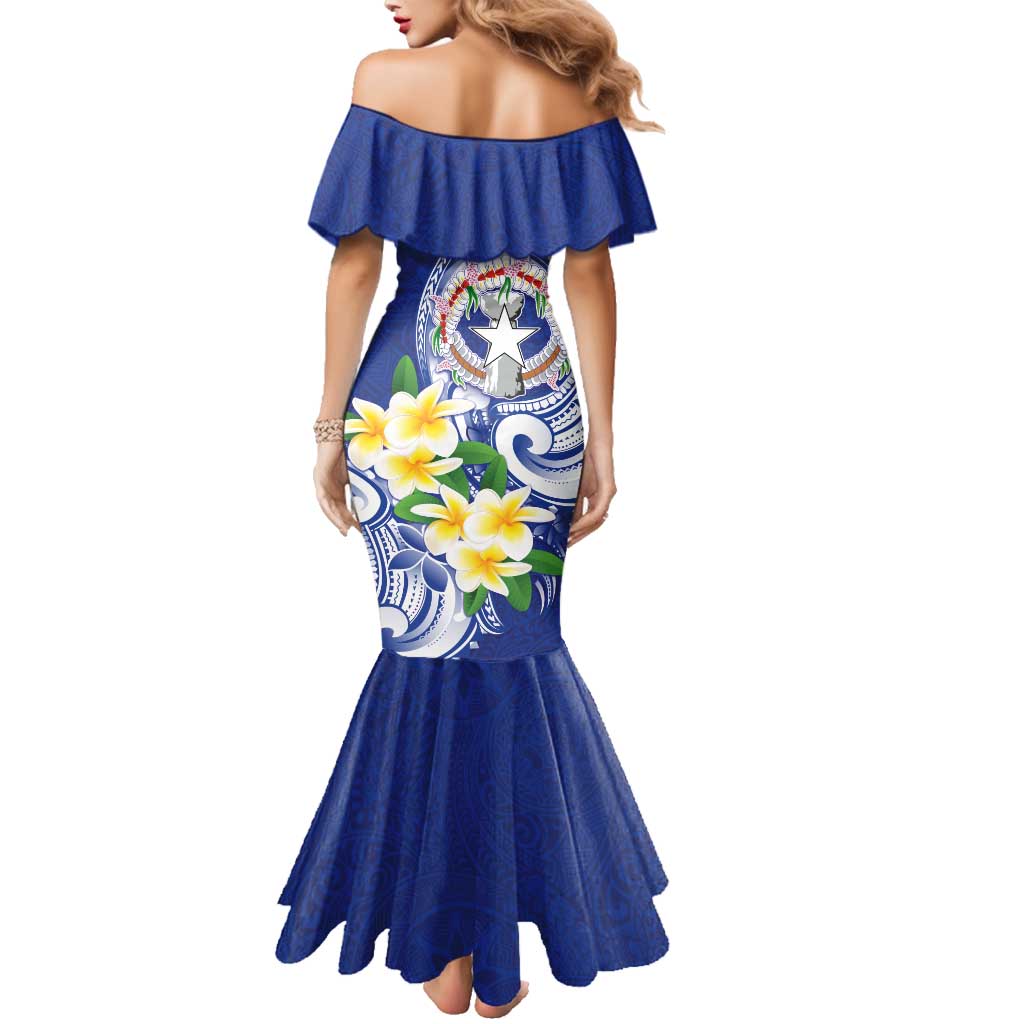 Northern Mariana Islands Family Matching Mermaid Dress and Hawaiian Shirt Polynesian Pattern With Frangipani LT05 - Polynesian Pride