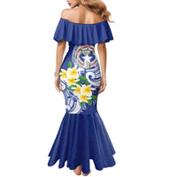 Northern Mariana Islands Family Matching Mermaid Dress and Hawaiian Shirt Polynesian Pattern With Frangipani LT05 - Polynesian Pride