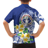 Northern Mariana Islands Family Matching Off The Shoulder Long Sleeve Dress and Hawaiian Shirt Polynesian Pattern With Frangipani LT05 - Polynesian Pride