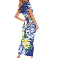 Northern Mariana Islands Family Matching Short Sleeve Bodycon Dress and Hawaiian Shirt Polynesian Pattern With Frangipani LT05 - Polynesian Pride