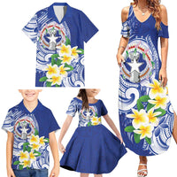 Northern Mariana Islands Family Matching Summer Maxi Dress and Hawaiian Shirt Polynesian Pattern With Frangipani LT05 - Polynesian Pride