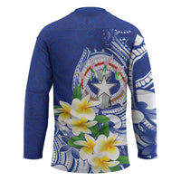 Northern Mariana Islands Hockey Jersey Polynesian Pattern With Frangipani