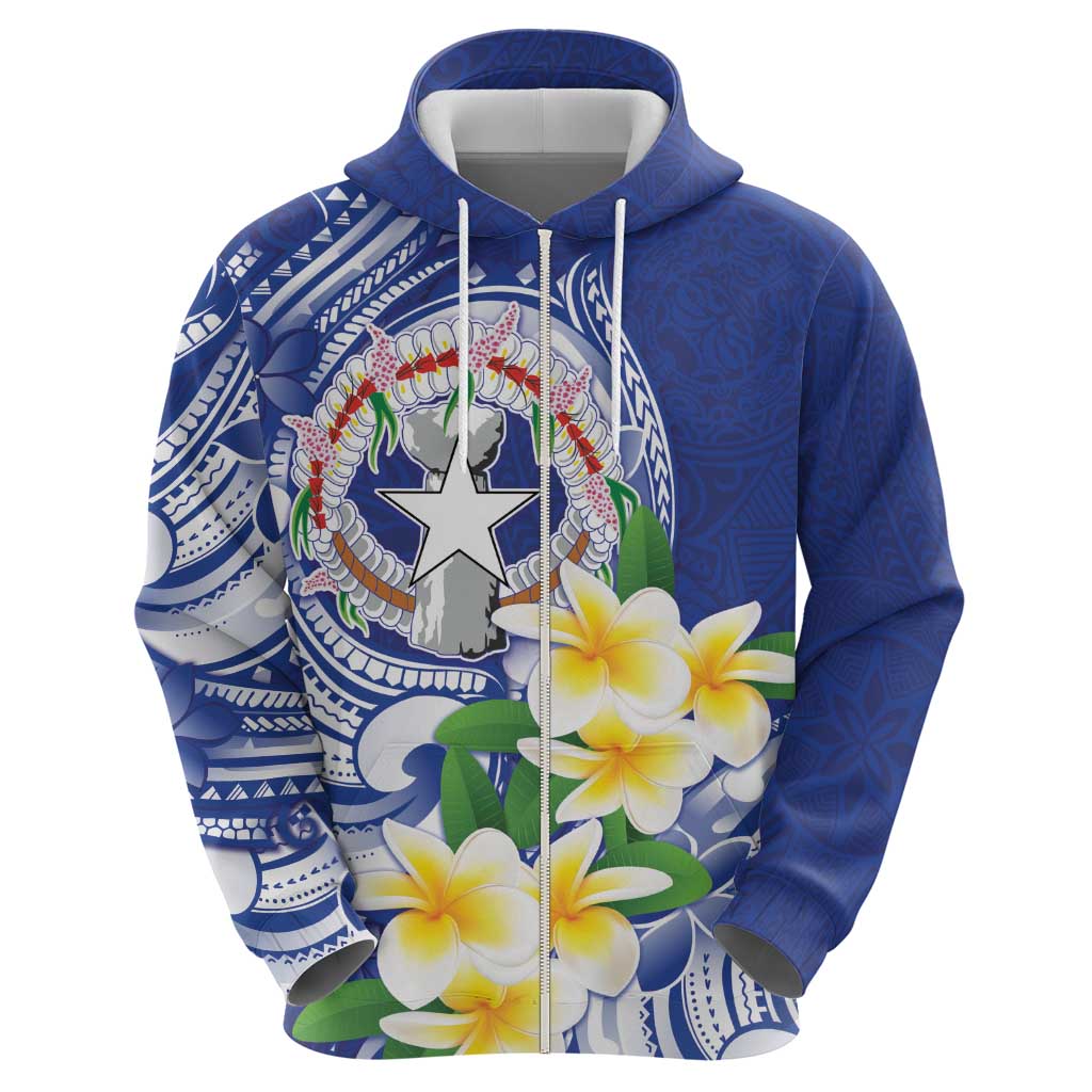Northern Mariana Islands Hoodie Polynesian Pattern With Frangipani