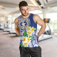 Northern Mariana Islands Men Tank Top Polynesian Pattern With Frangipani