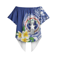 Northern Mariana Islands Off Shoulder Wrap Waist Top Polynesian Pattern With Frangipani LT05 - Polynesian Pride