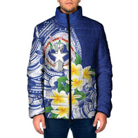 Northern Mariana Islands Padded Jacket Polynesian Pattern With Frangipani