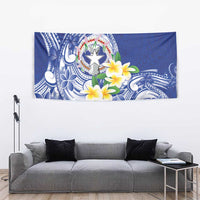 Northern Mariana Islands Tapestry Polynesian Pattern With Frangipani
