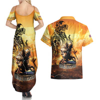 Hawaii Memorial Day Couples Matching Summer Maxi Dress and Hawaiian Shirt Remember Their Sacrifice LT05 - Polynesian Pride
