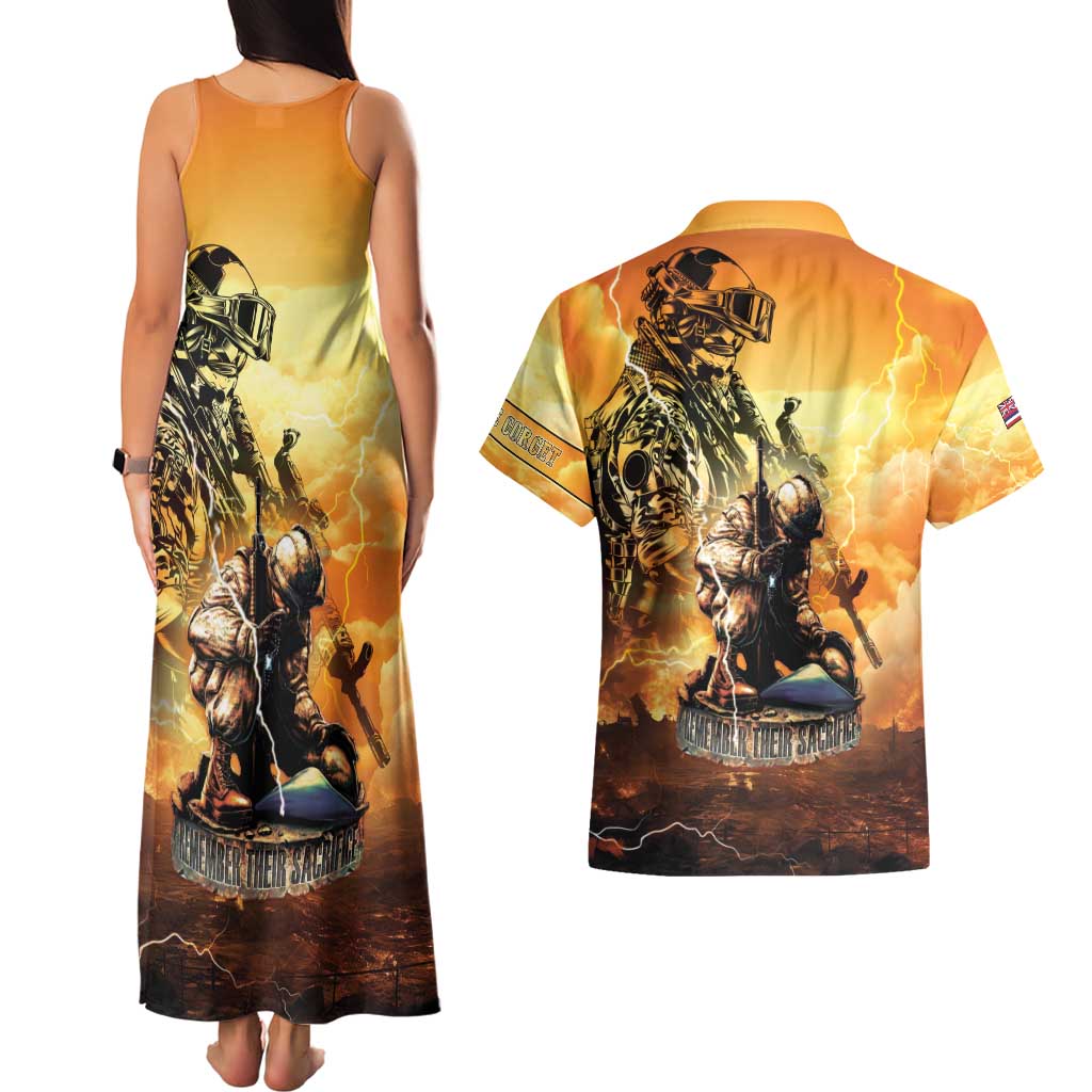 Hawaii Memorial Day Couples Matching Tank Maxi Dress and Hawaiian Shirt Remember Their Sacrifice LT05 - Polynesian Pride