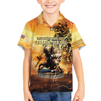 Hawaii Memorial Day Family Matching Off The Shoulder Long Sleeve Dress and Hawaiian Shirt Remember Their Sacrifice LT05 Son's Shirt Yellow - Polynesian Pride