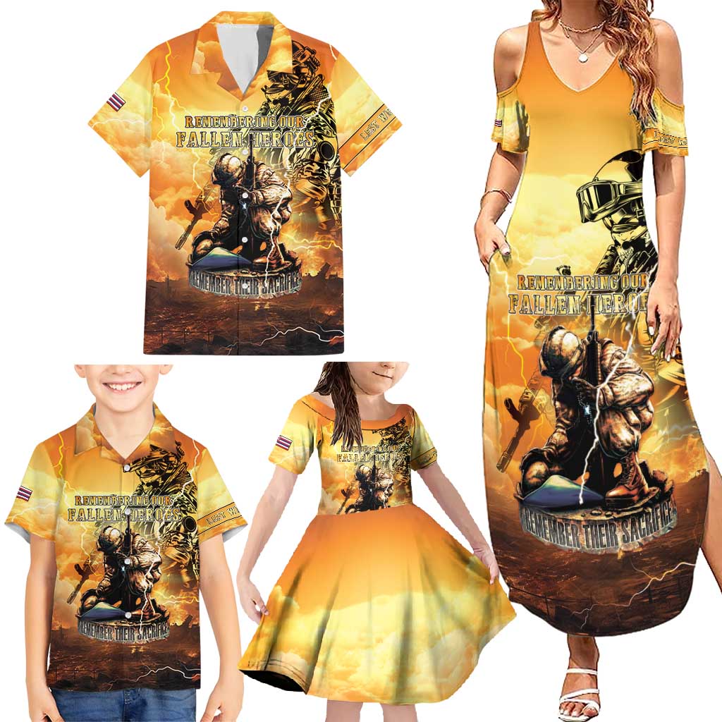 Hawaii Memorial Day Family Matching Summer Maxi Dress and Hawaiian Shirt Remember Their Sacrifice LT05 - Polynesian Pride