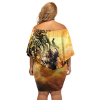 Hawaii Memorial Day Off Shoulder Short Dress Remember Their Sacrifice LT05 - Polynesian Pride